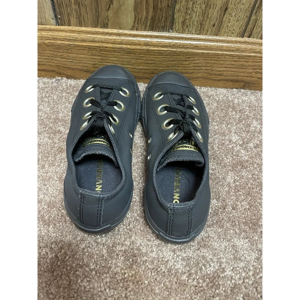 Converse Chuck Taylor All Star Big Eyelets Juniors Leather Ox Black 2.5 Sneakers